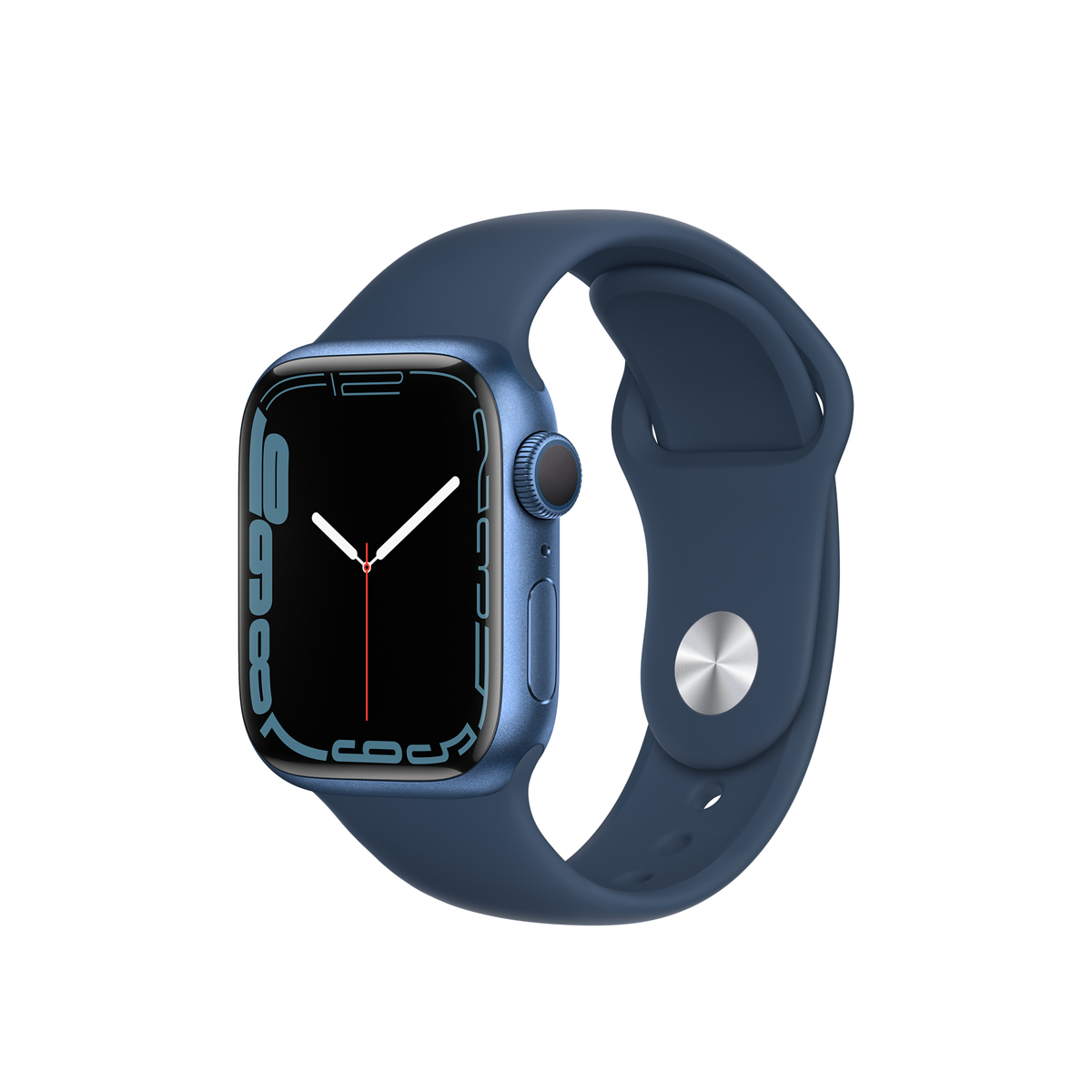 Apple Watch Series 7 GPS, 41mm Blue Aluminium Case with Abyss Blue Sport Band - Regular